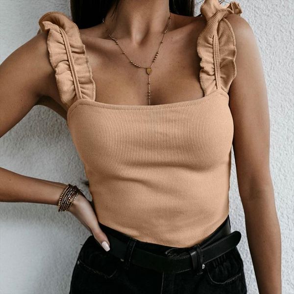 tank women square collar solid knit casual basic summer ribbed slim ruffles women drop shipping, White
tank women square collar solid knit casual basic summer ribbed slim ruffles women drop shipping, White