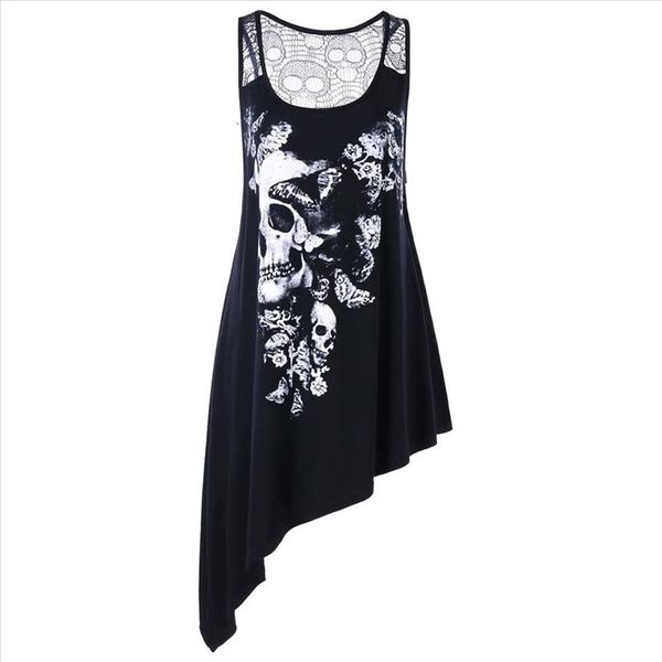fashion women plus size dress u neck strapless dress skull printed asymmetric hollow out tank vest vestidos mujer t5p, Black;gray
fashion women plus size dress u neck strapless dress skull printed asymmetric hollow out tank vest vestidos mujer t5p, Black;gray