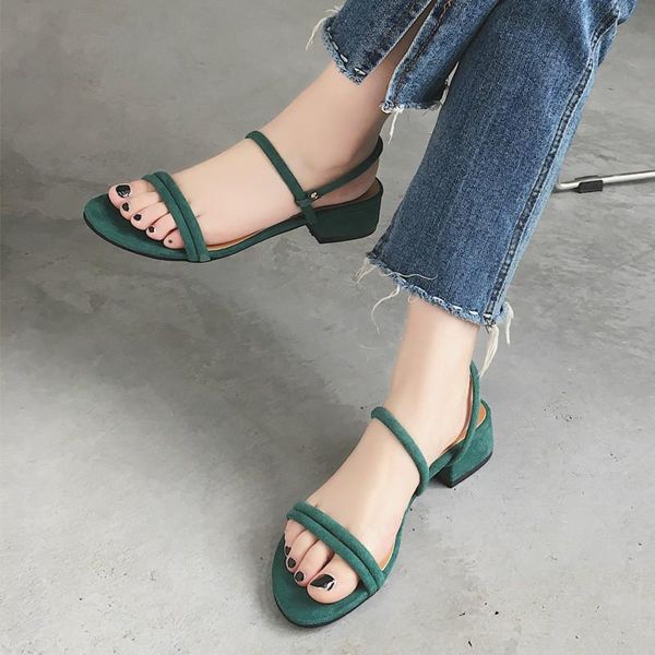 dress shoes women sandals suede square heels peep toe buckle strap women's fashion summer m671, Black
dress shoes women sandals suede square heels peep toe buckle strap women's fashion summer m671, Black