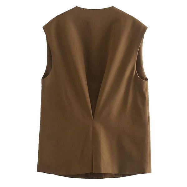 new fashion v neck vests women vintage solid pockets single breasted coats women elegant fold loose vests female ladies, Black
new fashion v neck vests women vintage solid pockets single breasted coats women elegant fold loose vests female ladies, Black