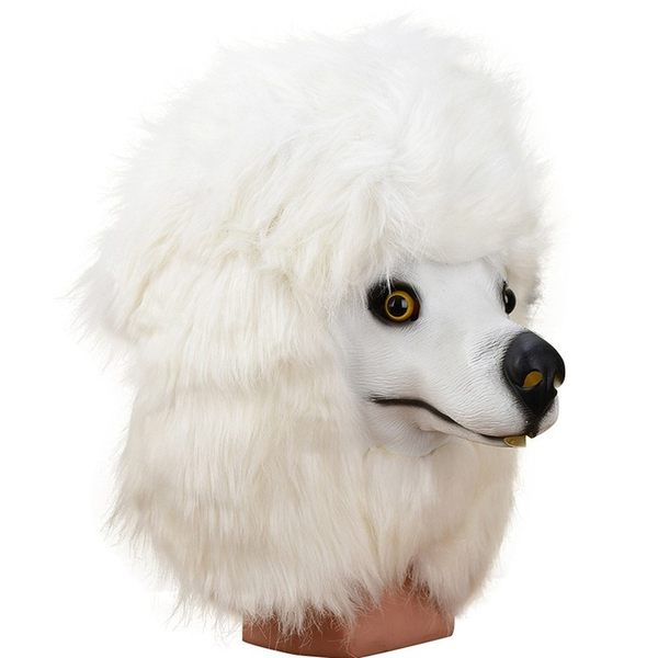 mascot costumes plush dog headgear mascot dog wolf dog latex headgear halloween realistic, Red;yellow