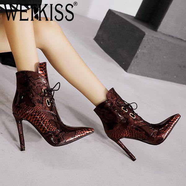 wetkiss high heels thin boots women print ankle booties female pointed toe shoes ladies lace up shoes winter 2020 big size 48, Black
wetkiss high heels thin boots women print ankle booties female pointed toe shoes ladies lace up shoes winter 2020 big size 48, Black