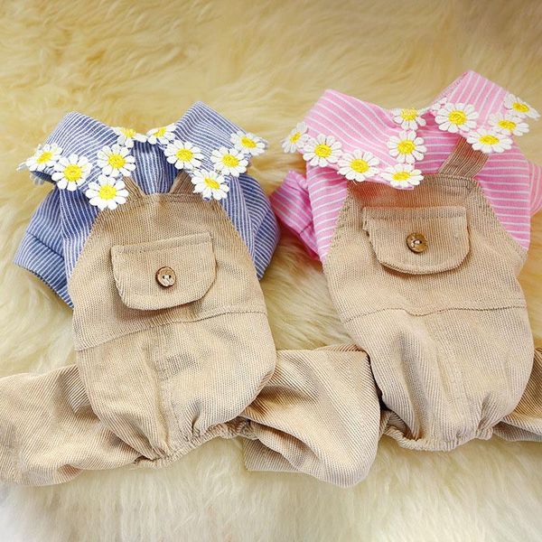 dog apparel pink blue lapel clothes daisy pattern jackets coats pet short sleeve shirt corduroy pants with pocket jumpsuit coat for dogs
dog apparel pink blue lapel clothes daisy pattern jackets coats pet short sleeve shirt corduroy pants with pocket jumpsuit coat for dogs