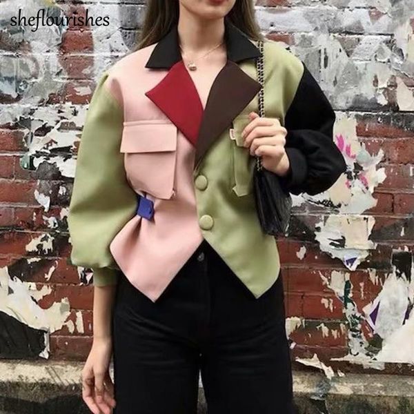 vintage blazer women 2021 spring jacket korean long sleeve coat casual single breasted patchwork jacket fashion outerwear new, White;black
vintage blazer women 2021 spring jacket korean long sleeve coat casual single breasted patchwork jacket fashion outerwear new, White;black