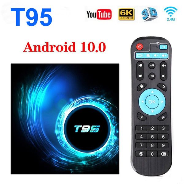 

t95 smart tv box android 10.0 4gb 32gb 64gb allwinner h616 quad core 1080p 4k media player 2gb 16gb set box