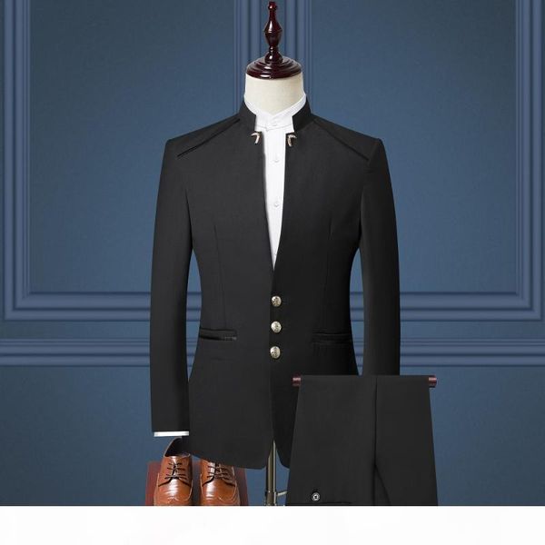 blazer+pant+vest) 2020 new single breasted men suits 3 pieces set chinese bridegroom tuxedos mandarin collar slim wedding suit, White;black
blazer+pant+vest) 2020 new single breasted men suits 3 pieces set chinese bridegroom tuxedos mandarin collar slim wedding suit, White;black