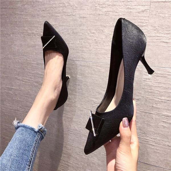 2020 new all-match stiletto high heels handmade brand feminine shoes casual professional ynrf, Black
2020 new all-match stiletto high heels handmade brand feminine shoes casual professional ynrf, Black
