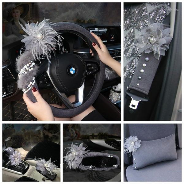 goddess car interior suit feather pearl flower decoration handbrake gear handle shoulder guard mirror cover steering wheel cover1
goddess car interior suit feather pearl flower decoration handbrake gear handle shoulder guard mirror cover steering wheel cover1