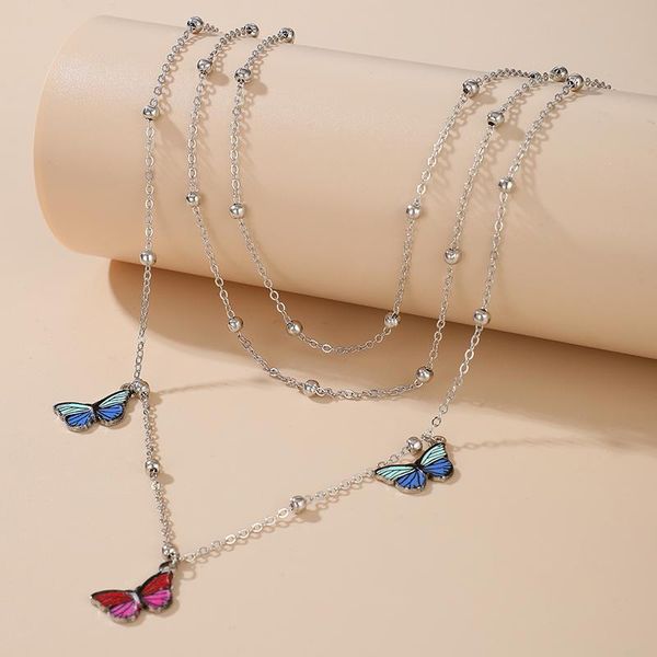 chains boho colorful butterfly pendant necklace charming multilayer alloy statement necklaces for women jewelry 2021 14973, Silver
chains boho colorful butterfly pendant necklace charming multilayer alloy statement necklaces for women jewelry 2021 14973, Silver