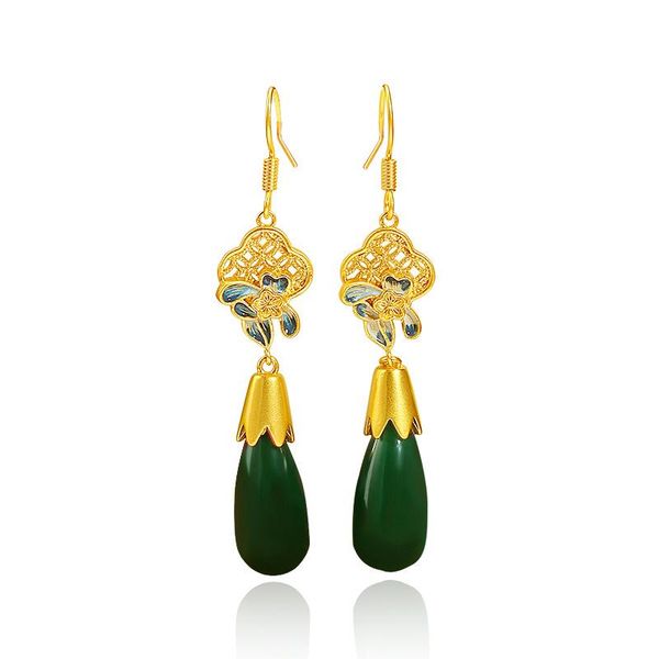 dangle & chandelier natural green jade chalcedony water drop earrings yellow gold retro earring charm chinese ancient style fine jewelry gif, Silver
dangle & chandelier natural green jade chalcedony water drop earrings yellow gold retro earring charm chinese ancient style fine jewelry gif, Silver