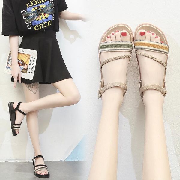 roman sandals female 2020 summer fashion new student word buckle flat bottom wild fairy wind beach shoes z759, Black
roman sandals female 2020 summer fashion new student word buckle flat bottom wild fairy wind beach shoes z759, Black