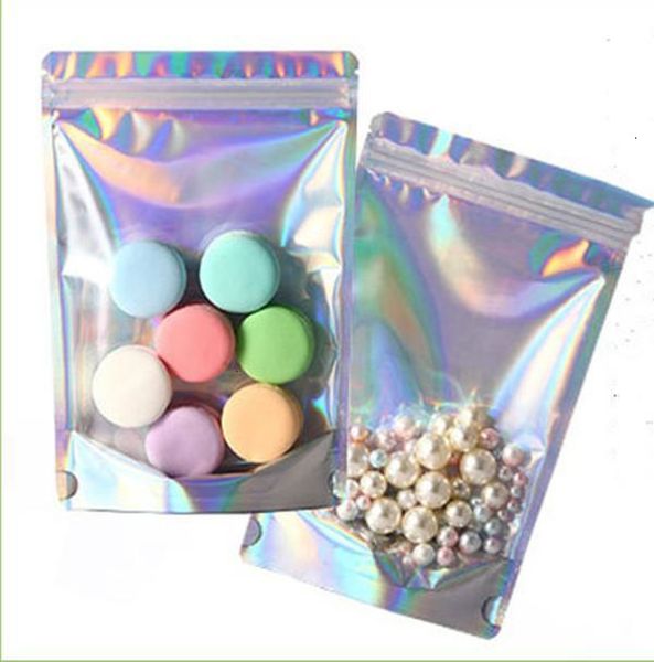 Factory Price Gifts Translucent Zip-lock Mask Holographic Single Resealable Packaging Bag Jewelry Rings Dress Underwear