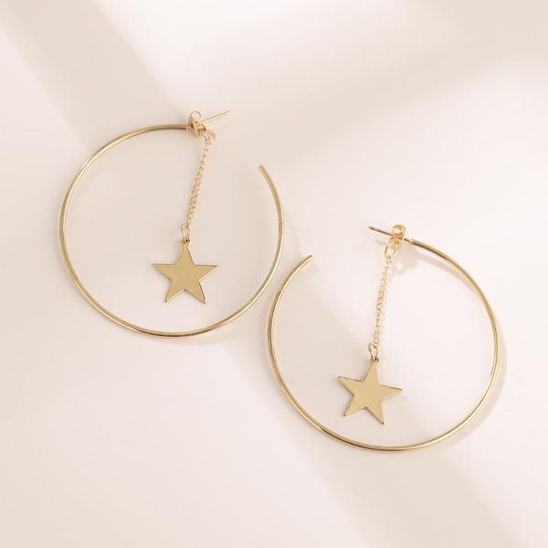 hoop & huggie lost lady geometric metal round pendant earrings star dangle drop wholesale jewelry female bijoux girl party gifts, Golden;silver
hoop & huggie lost lady geometric metal round pendant earrings star dangle drop wholesale jewelry female bijoux girl party gifts, Golden;silver