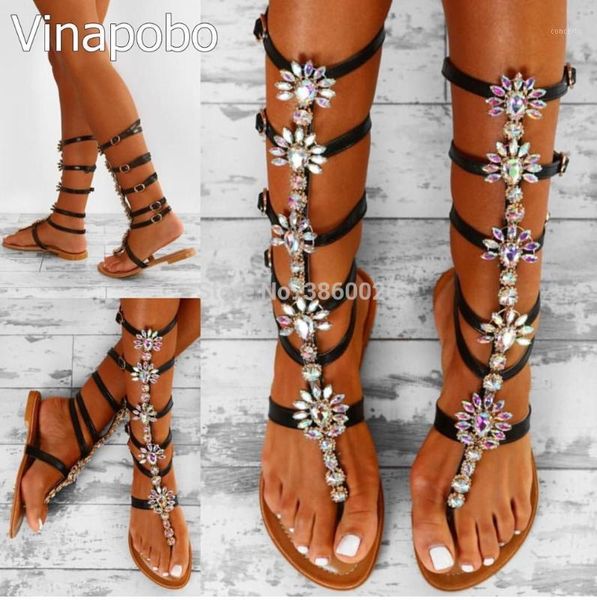boots vinapobo bohemia rhinestone knee high gladiator flat sandals women summer crystal beach shoes sandalia plus size 35-431, Black
boots vinapobo bohemia rhinestone knee high gladiator flat sandals women summer crystal beach shoes sandalia plus size 35-431, Black