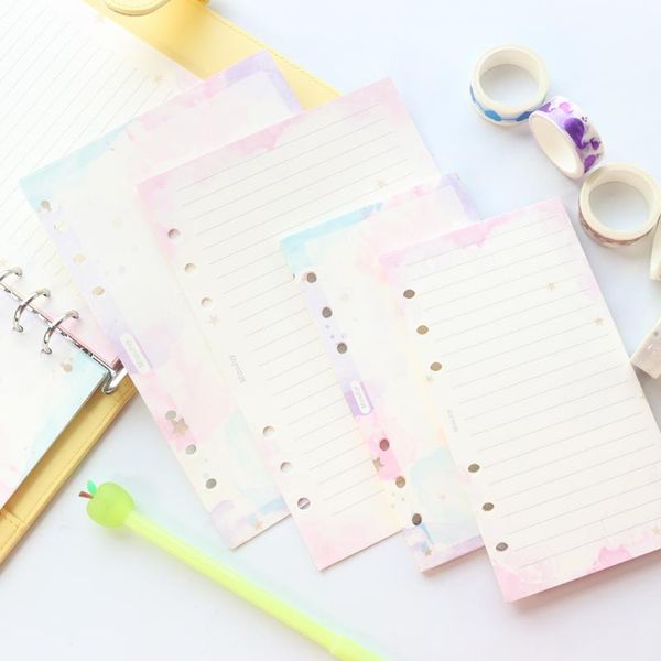 domikee cute creative gold foil stars pattern 6 rings refillable notebooks inner paper sheets stationery supplies a5a6 40sheets, Purple;pink
domikee cute creative gold foil stars pattern 6 rings refillable notebooks inner paper sheets stationery supplies a5a6 40sheets, Purple;pink