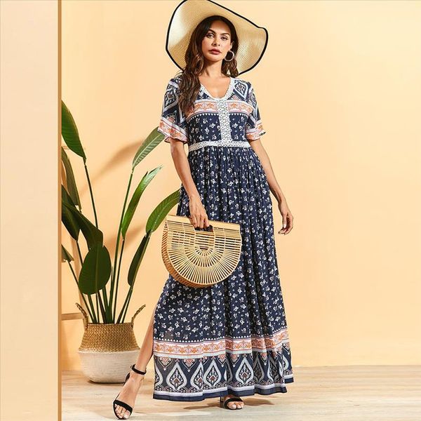 bohemian summer long dress elegant ethnic floral lace patchwork empire swing side slit a line dresses 4xl navy blue new, Black;gray
bohemian summer long dress elegant ethnic floral lace patchwork empire swing side slit a line dresses 4xl navy blue new, Black;gray