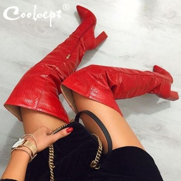 boots coolcept spring over knee modern pointed toe thick high heels shoes women fashion zipper solid color footwear size 35-471, Black
boots coolcept spring over knee modern pointed toe thick high heels shoes women fashion zipper solid color footwear size 35-471, Black