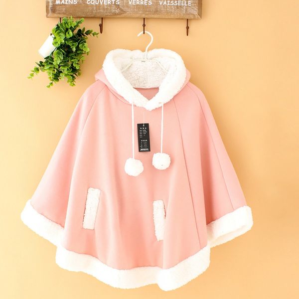 girl pink cloak cute thick plus cashmere coat japanese lolita sweet kawaii femme warm hooded pullover 10 colors, Black
girl pink cloak cute thick plus cashmere coat japanese lolita sweet kawaii femme warm hooded pullover 10 colors, Black