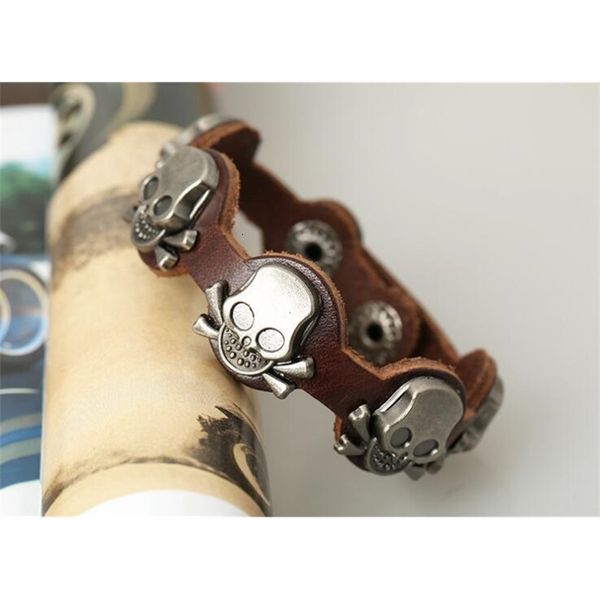 for new skull fashion charm five men infinity button 2 color leather bracelets jewelry
for new skull fashion charm five men infinity button 2 color leather bracelets jewelry