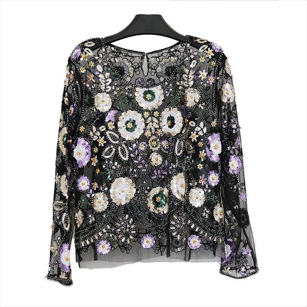 2019 female fashion party beaded sequin blouses european runway style long sleeves shiny shirts halloween costumes, White
2019 female fashion party beaded sequin blouses european runway style long sleeves shiny shirts halloween costumes, White