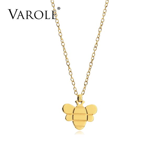 varole cute small bee 16in choker necklaces & pendants for women gold color stainless steel trendy jewelry gift
varole cute small bee 16in choker necklaces & pendants for women gold color stainless steel trendy jewelry gift