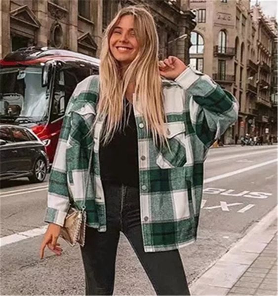 plaid women blends patchwokr color loose turn down collar femme coats casual winter warm outerwear, Black
plaid women blends patchwokr color loose turn down collar femme coats casual winter warm outerwear, Black