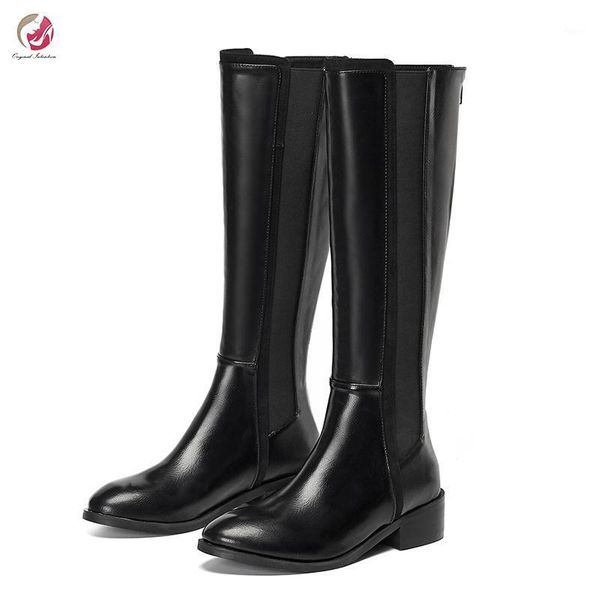boots original intention stylish genuine leather knee woman classical winter black round toe1
boots original intention stylish genuine leather knee woman classical winter black round toe1