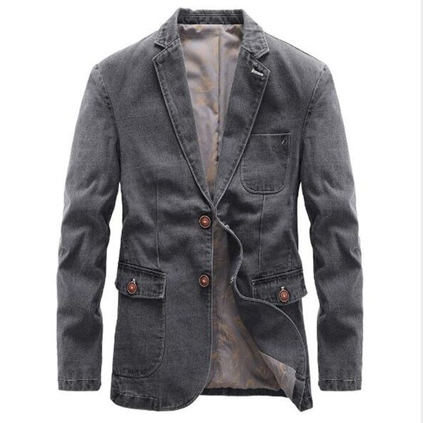 2021 blazer men's cotton jacket denim man's chaquette hombre outerwear 4xl 5abr, White;black
2021 blazer men's cotton jacket denim man's chaquette hombre outerwear 4xl 5abr, White;black