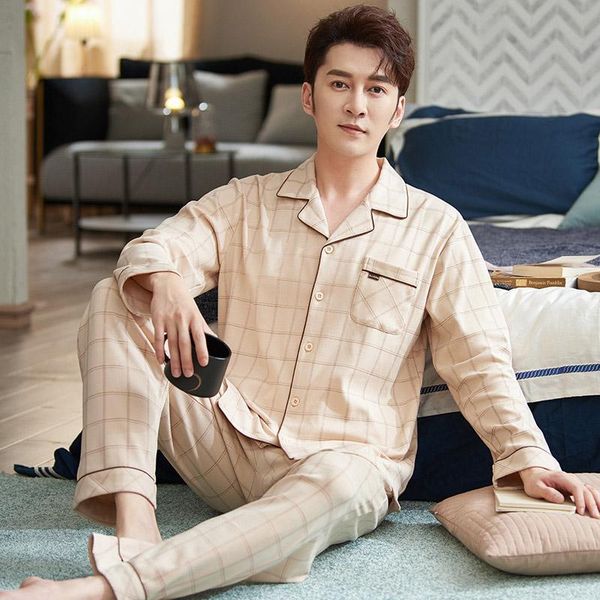 men plaid nightwear suit autumn 100%cotton long sleeve pajamas casual cardigan homewear plus size 3xl pijama hombre, Black;brown
men plaid nightwear suit autumn 100%cotton long sleeve pajamas casual cardigan homewear plus size 3xl pijama hombre, Black;brown