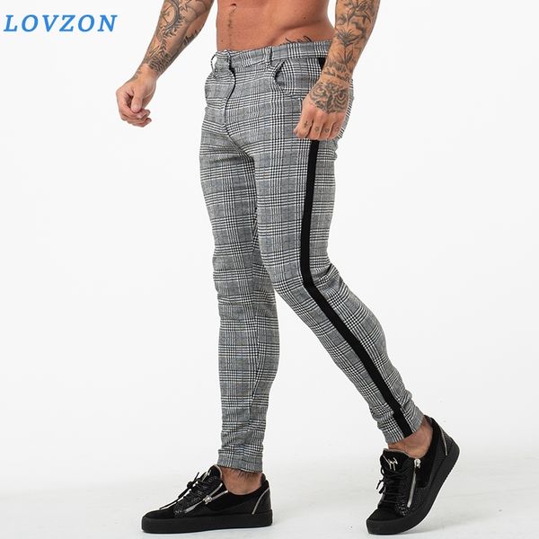 mens slim fit skinny pants for men chino trousers plaid design fashion grey casual plaid pants with stripe at side, Black
mens slim fit skinny pants for men chino trousers plaid design fashion grey casual plaid pants with stripe at side, Black