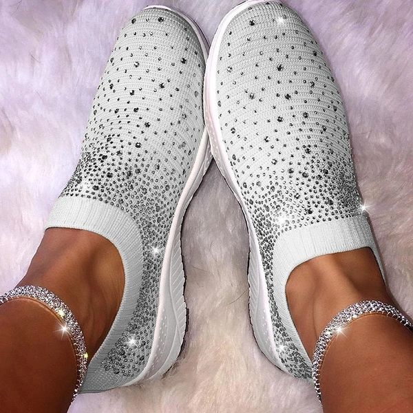 women flats sneakers crystal fashion bling sneakers casual slip on sock trainers winter women vulcanize shoe zapatillas mujer lj200824, Black
women flats sneakers crystal fashion bling sneakers casual slip on sock trainers winter women vulcanize shoe zapatillas mujer lj200824, Black