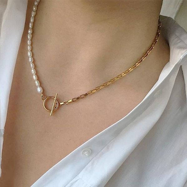 chokers 2021 creative design fashion short necklace freshwater pearl punk chain stitching choker stainless steel, Golden;silver
chokers 2021 creative design fashion short necklace freshwater pearl punk chain stitching choker stainless steel, Golden;silver