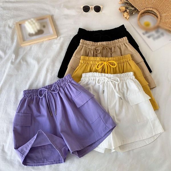 women's shorts women summer drawstring high waist young girls short casual loose wide leg pockets elastic solid, White;black
women's shorts women summer drawstring high waist young girls short casual loose wide leg pockets elastic solid, White;black