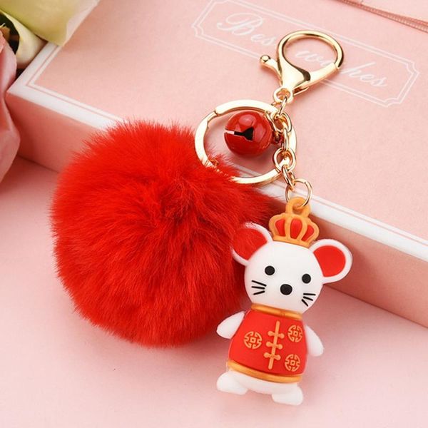 year of the rat lucky mouse key chain for women faux fur ball fluffy pompon fur keychain trinket charm new year gifts, Silver
year of the rat lucky mouse key chain for women faux fur ball fluffy pompon fur keychain trinket charm new year gifts, Silver