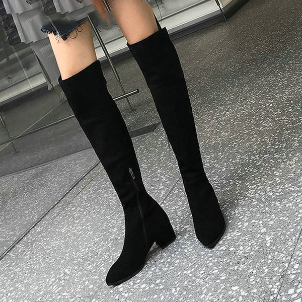 was 2020 short stuffed shoes zip on her knee cow suede square high heels autumn boots for elegant woman 34-39, Black
was 2020 short stuffed shoes zip on her knee cow suede square high heels autumn boots for elegant woman 34-39, Black