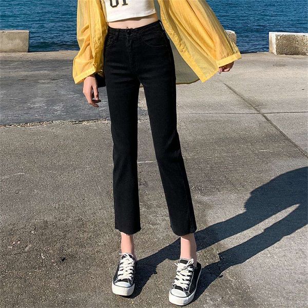 jeans women's 2021 spring new korean elastic waist straight tube loose slim quarter high pants, Blue
jeans women's 2021 spring new korean elastic waist straight tube loose slim quarter high pants, Blue