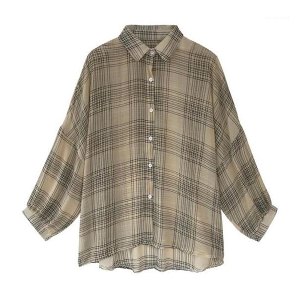 2019 summer new women's large size 4xl temperament plaid shirt female coat loose design sense wild shirt casual jacket b271, Black;brown
2019 summer new women's large size 4xl temperament plaid shirt female coat loose design sense wild shirt casual jacket b271, Black;brown