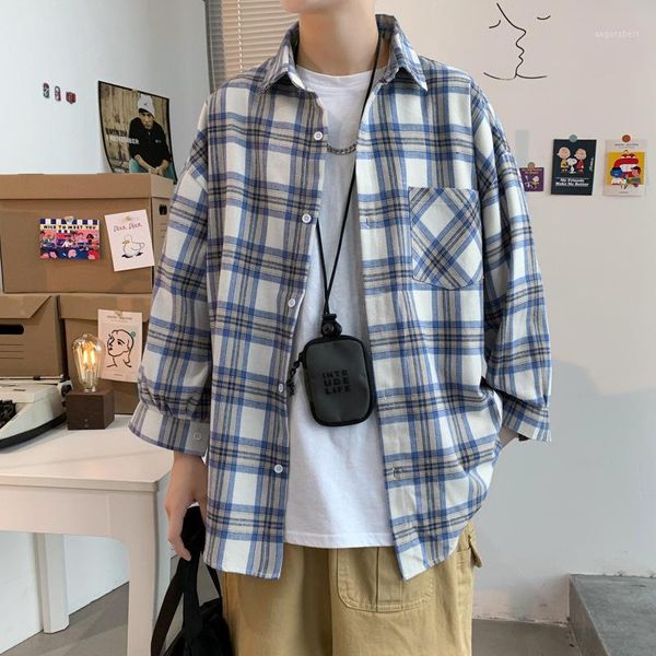 casual shirts men plaid plus size long sleeve vintage baggy men's shirt blue harajuku blouse streetwear clothes button soft1, White;black
casual shirts men plaid plus size long sleeve vintage baggy men's shirt blue harajuku blouse streetwear clothes button soft1, White;black