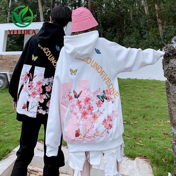 2020 chinese style butterfly cherry blossom embroidery hooded sweater for men and women to wear loosely sweatshirt c1115, Black;white
2020 chinese style butterfly cherry blossom embroidery hooded sweater for men and women to wear loosely sweatshirt c1115, Black;white