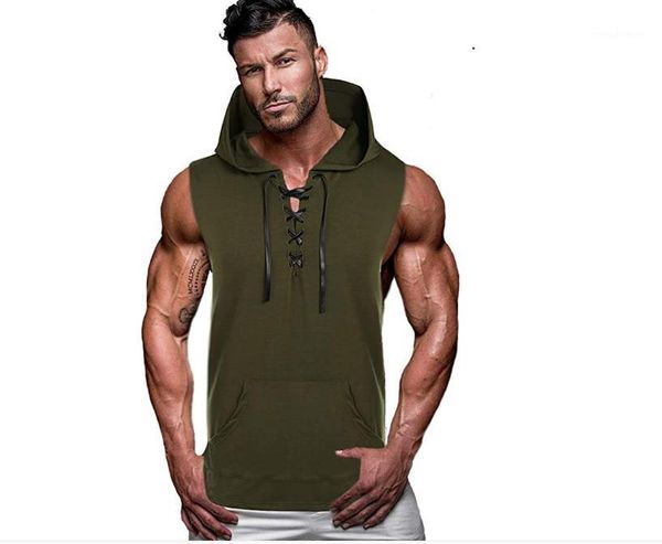 sleeveless tees bandage breathable mens clothing 21fw fashion soild color mens t shirts casual hooded, White;black
sleeveless tees bandage breathable mens clothing 21fw fashion soild color mens t shirts casual hooded, White;black