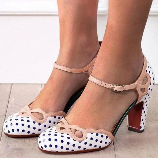 women high heels summer hollow out sweet polka dot sandals buckle strap retro round toe ladies pumps wedding party shoes #bb0u
women high heels summer hollow out sweet polka dot sandals buckle strap retro round toe ladies pumps wedding party shoes #bb0u