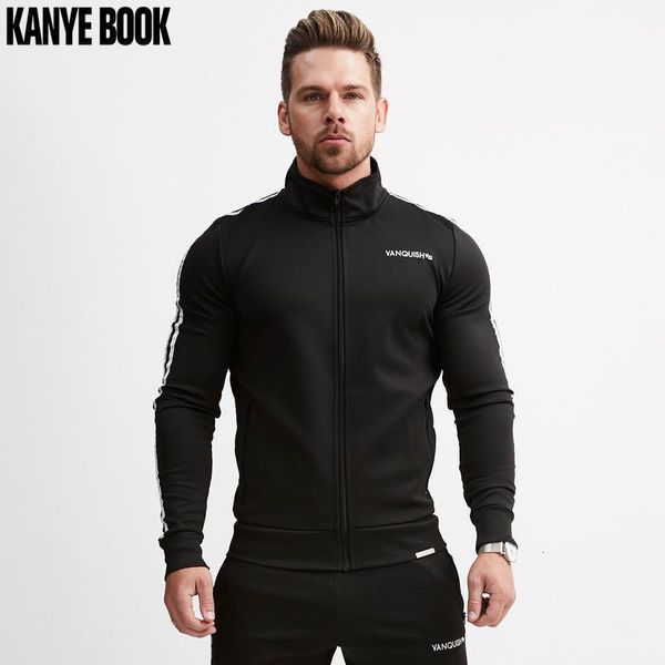 new style autumn winter european and american fitness stripe zipper front hoodies suitable running sports men's sweashirts, Black
new style autumn winter european and american fitness stripe zipper front hoodies suitable running sports men's sweashirts, Black
