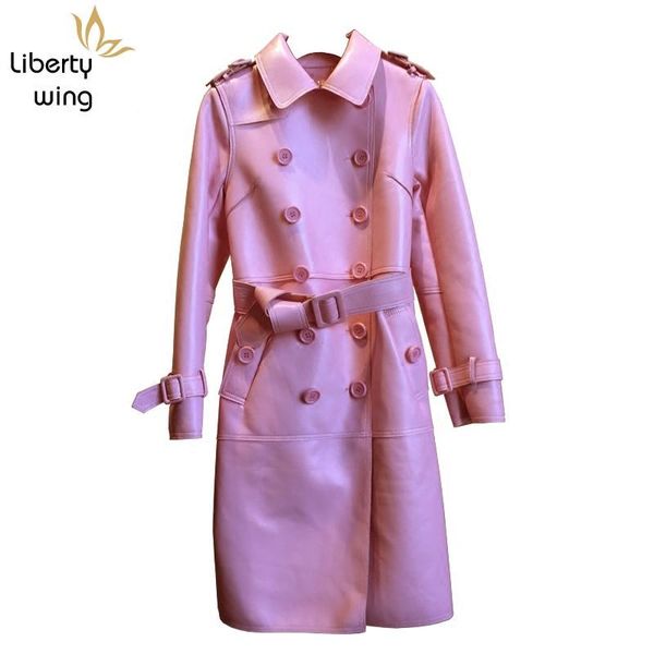 women's leather & faux 2021 fashion elegant womens sashes double breasted long coats turn down collar genuine sheepskin autumn multi co, Black
women's leather & faux 2021 fashion elegant womens sashes double breasted long coats turn down collar genuine sheepskin autumn multi co, Black