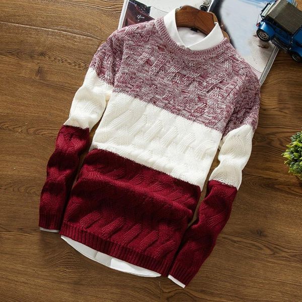 men's sweaters knit sweater thick warm pullover men 2021 fall/winter o-neck long-sleeved color-blocking slim-fit, White;black
men's sweaters knit sweater thick warm pullover men 2021 fall/winter o-neck long-sleeved color-blocking slim-fit, White;black
