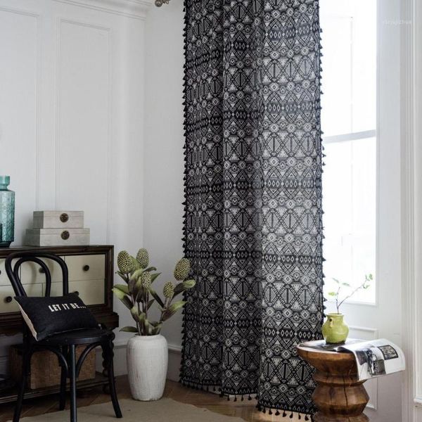 black curtain with tassel for living room blinds bedroom french window finished curtain bohemian bay window semi-shading1
black curtain with tassel for living room blinds bedroom french window finished curtain bohemian bay window semi-shading1