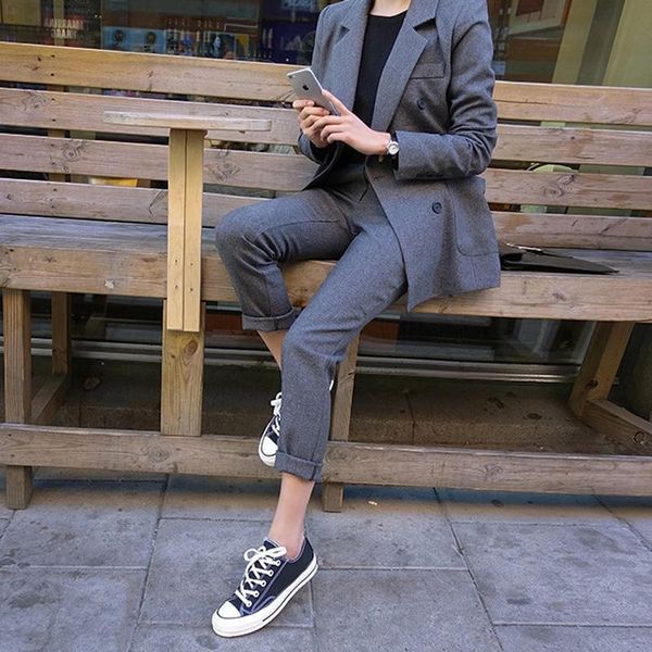 fashion business pants sets uniform formal double breasted jacket and long pant black blazer set women 2 two pieces suits, White
fashion business pants sets uniform formal double breasted jacket and long pant black blazer set women 2 two pieces suits, White