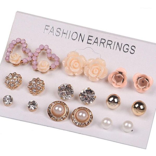9 pairs women stud earrings set pearl flower elegant cubic zirconia water drop crystal gemstones ear studs jewelry 5/9/12 pairs1, Golden;silver
9 pairs women stud earrings set pearl flower elegant cubic zirconia water drop crystal gemstones ear studs jewelry 5/9/12 pairs1, Golden;silver