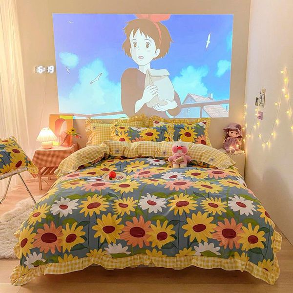 4pcs sunflower bedding set bed linens bed skirt ruffle princess bedspread cover duvet cover set king size sheet
4pcs sunflower bedding set bed linens bed skirt ruffle princess bedspread cover duvet cover set king size sheet