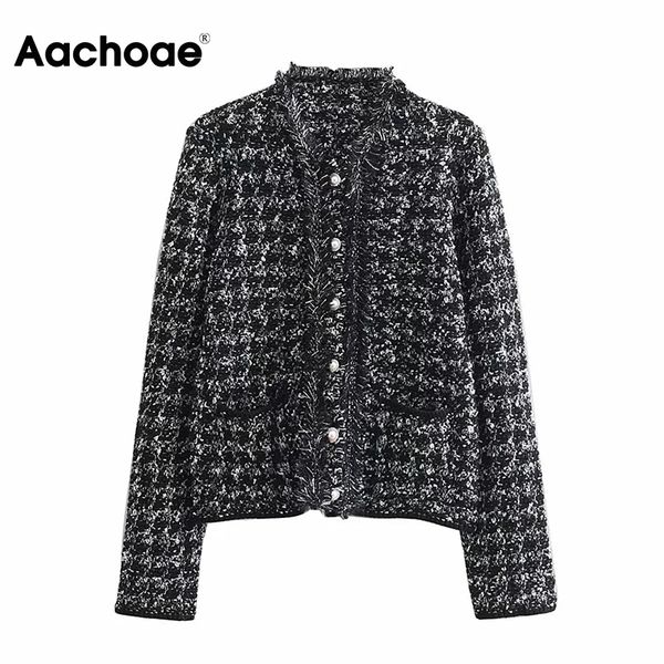 aachoae women elegant plaid coat long sleeve vintage tweed jacket pocket tassel stylish chic coat outerwear autumn spring 201029, Black;brown
aachoae women elegant plaid coat long sleeve vintage tweed jacket pocket tassel stylish chic coat outerwear autumn spring 201029, Black;brown