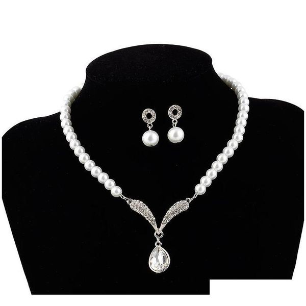 imitation pearls bridal jewelry sets fashion wedding gift classic water drop crystal collar choker necklace earring sets for women 6rbg5, Silver
imitation pearls bridal jewelry sets fashion wedding gift classic water drop crystal collar choker necklace earring sets for women 6rbg5, Silver